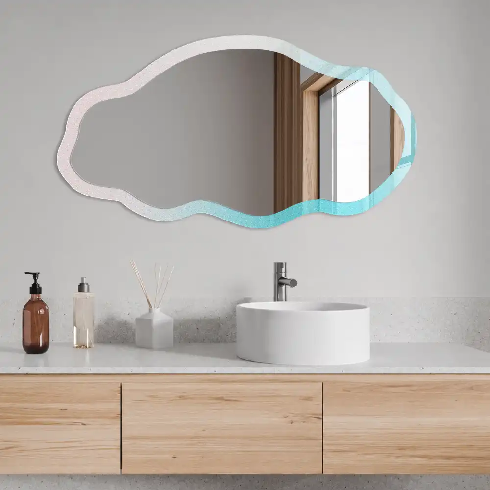 Miroir décoratif irrégulier à impression dégradé pastel