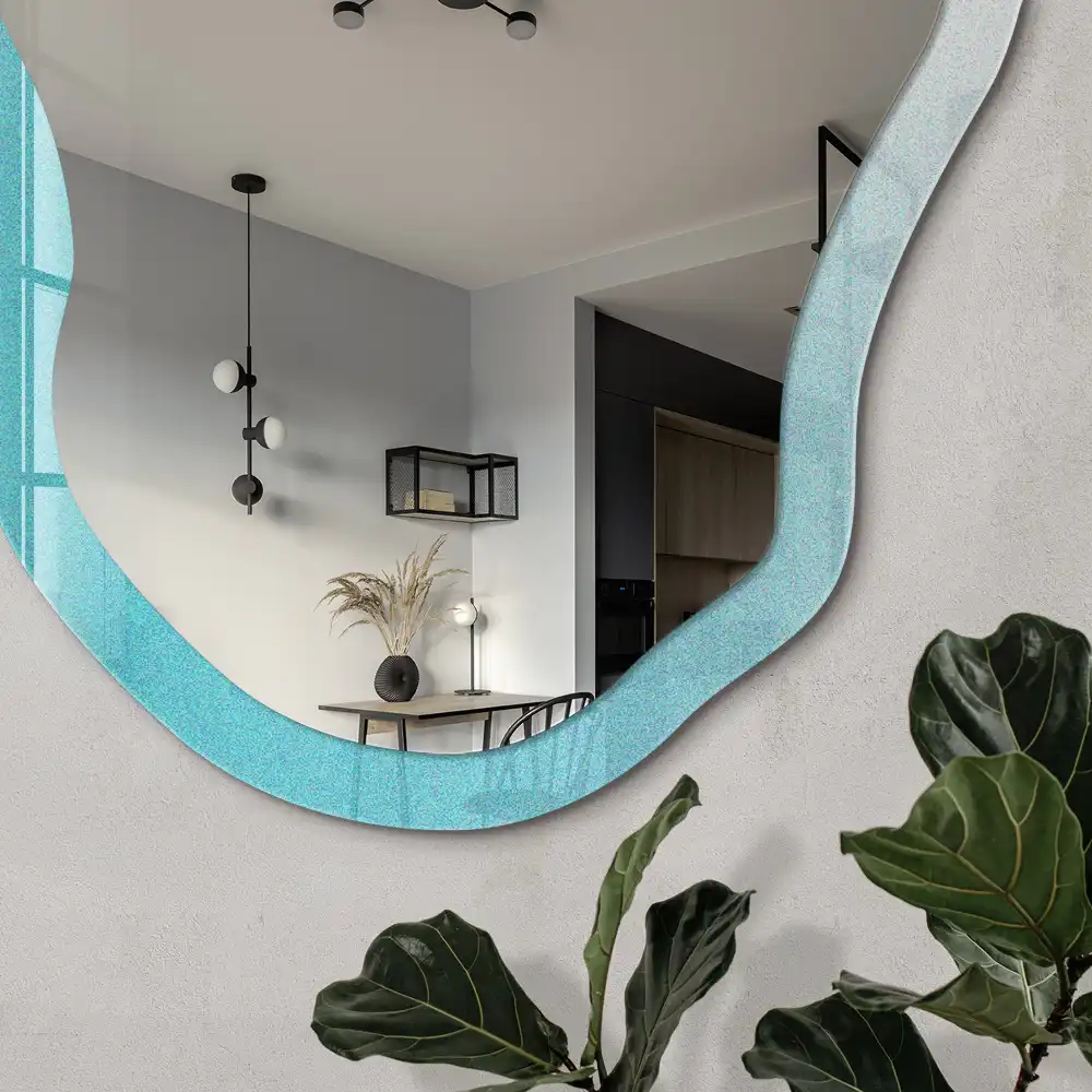 Miroir décoratif irrégulier à impression dégradé pastel