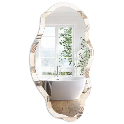 Miroir irrégulier à impression mosaïque ethnique