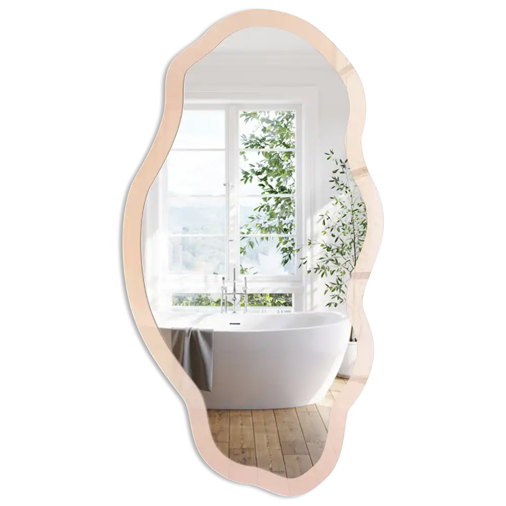 Miroir irrégulier à impression ambiance pastel