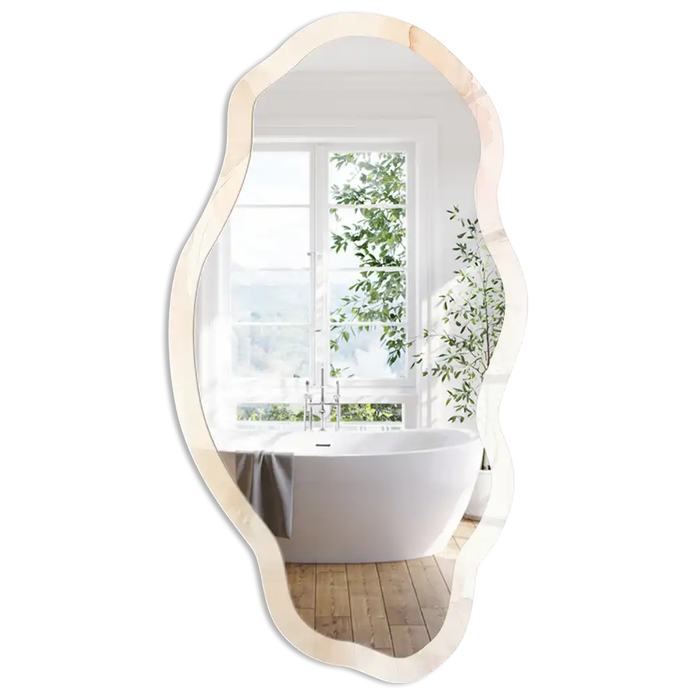 Miroir décoratif irrégulier à impression paysage léger