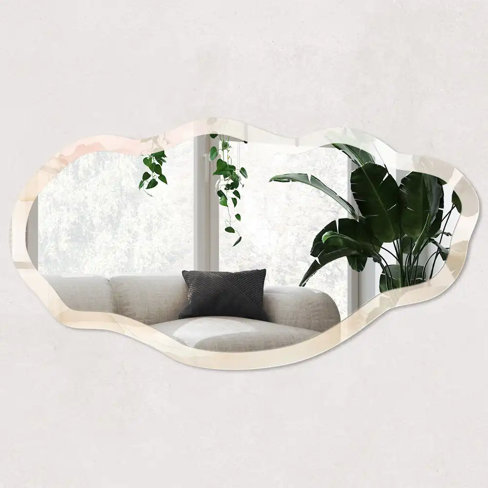 Miroir décoratif irrégulier à impression paysage léger