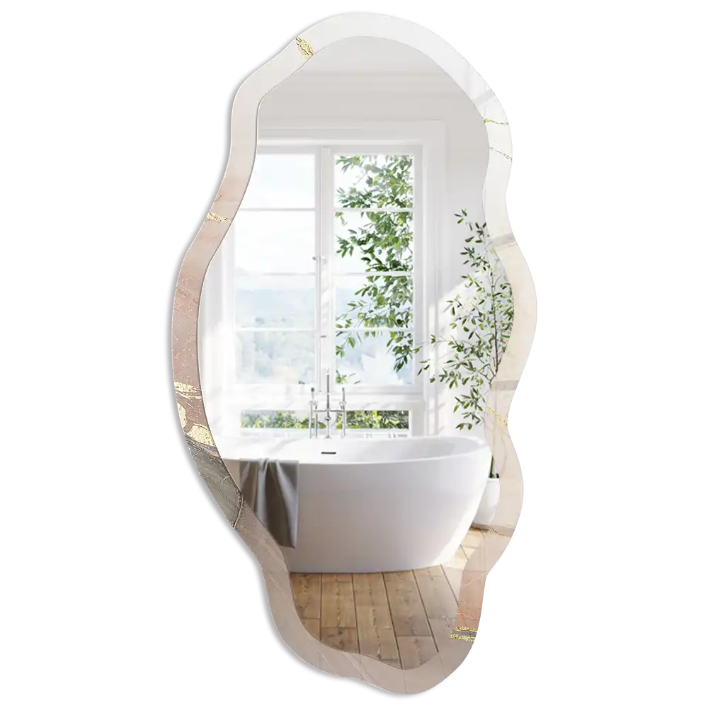 Miroir décoratif irrégulier à motif marbré