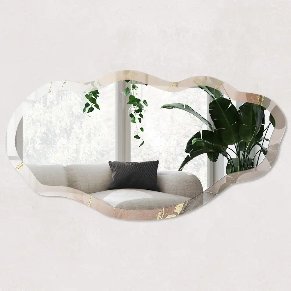 Miroir décoratif irrégulier à motif marbré