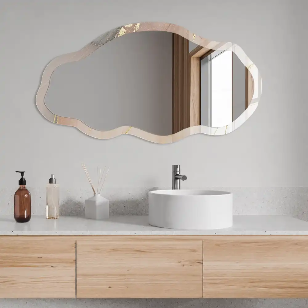Miroir décoratif irrégulier à motif marbré