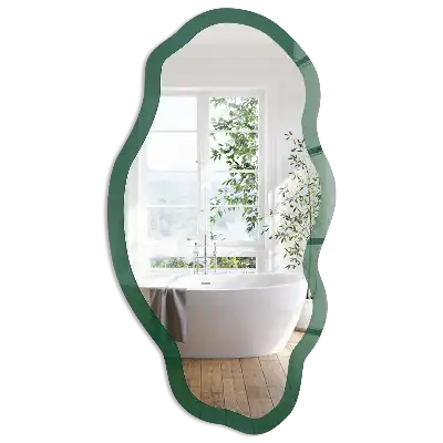 Miroir irrégulier à impression vert bouteille