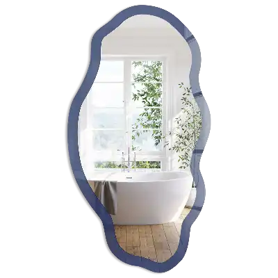 Miroir irrégulier avec impression bleu marine soutenu