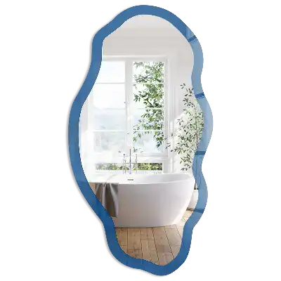 Miroir encadré à impression forme irrégulière bleu marine