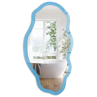 Miroir décoratif irrégulier à impression bleu aquatique