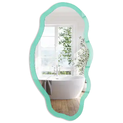 Miroir décoratif irrégulier avec impression menthe soutenue