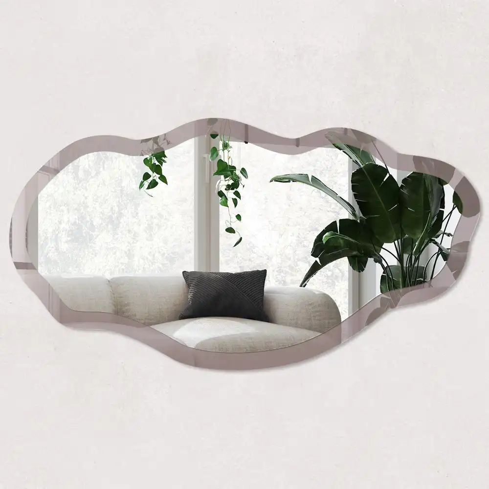 Miroir irrégulier avec impression brun cendré