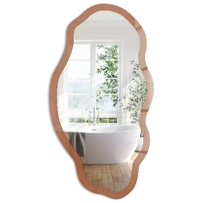 Miroir décoratif irrégulier à motif imprimé orange foncé