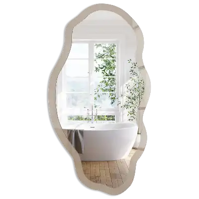 Miroir décoratif irrégulier avec impression brun clair