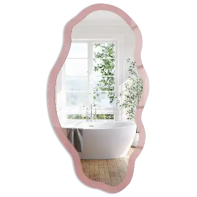 Miroir décoratif irrégulier avec impression bordeaux soutenu