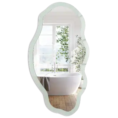 Miroir encadré de forme irrégulière menthe claire