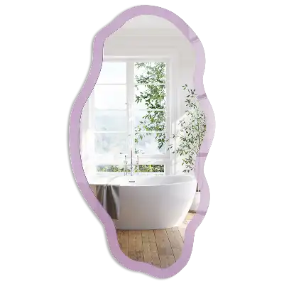 Miroir irrégulier avec impression violet clair