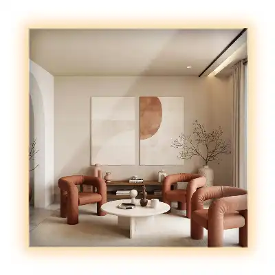 Miroir carré moderne avec éclairage LED