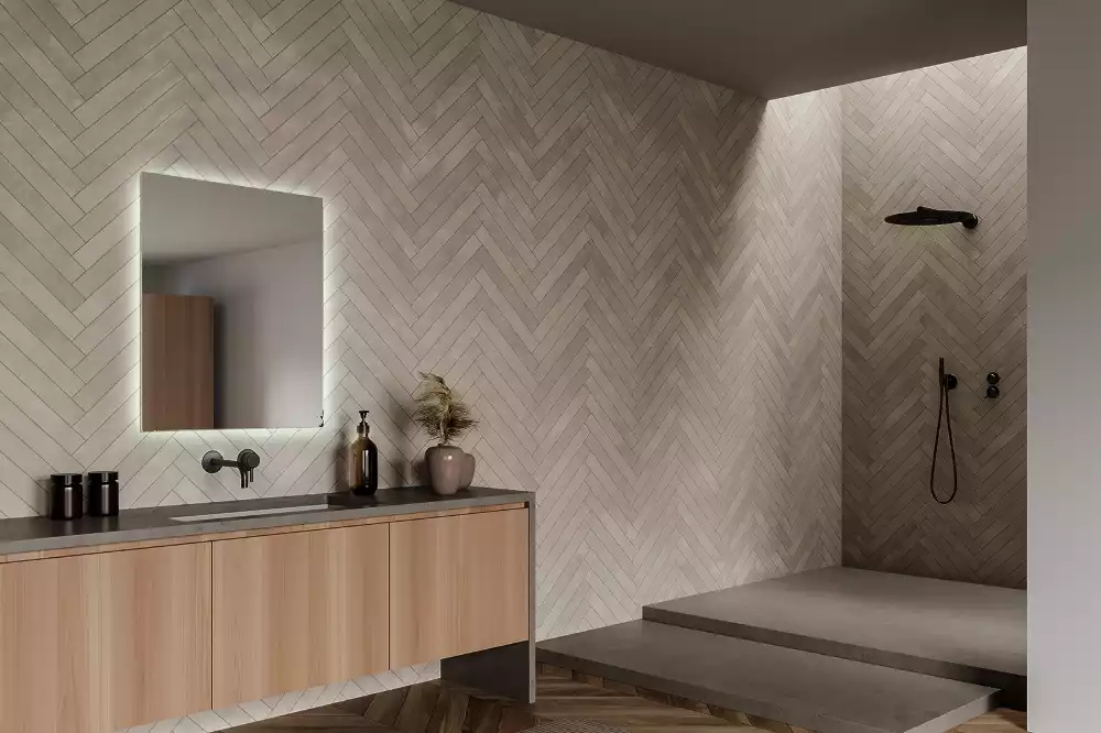 Miroir carré moderne avec éclairage LED
