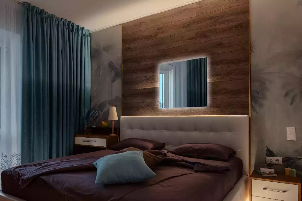 Miroir carré moderne avec éclairage LED