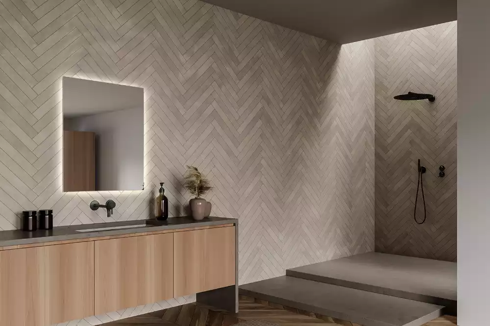 Miroir carré moderne avec éclairage LED