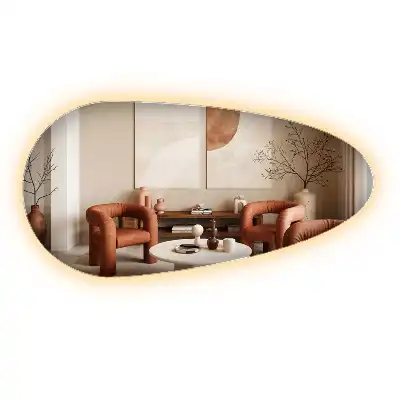 Miroir mural décoratif en forme de goutte avec éclairage LED