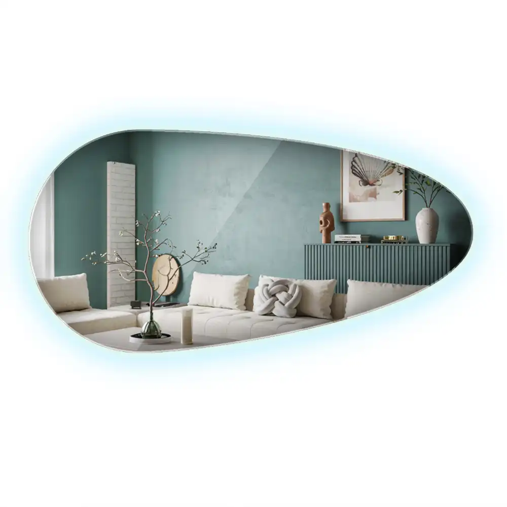 Miroir mural décoratif en forme de goutte avec éclairage LED