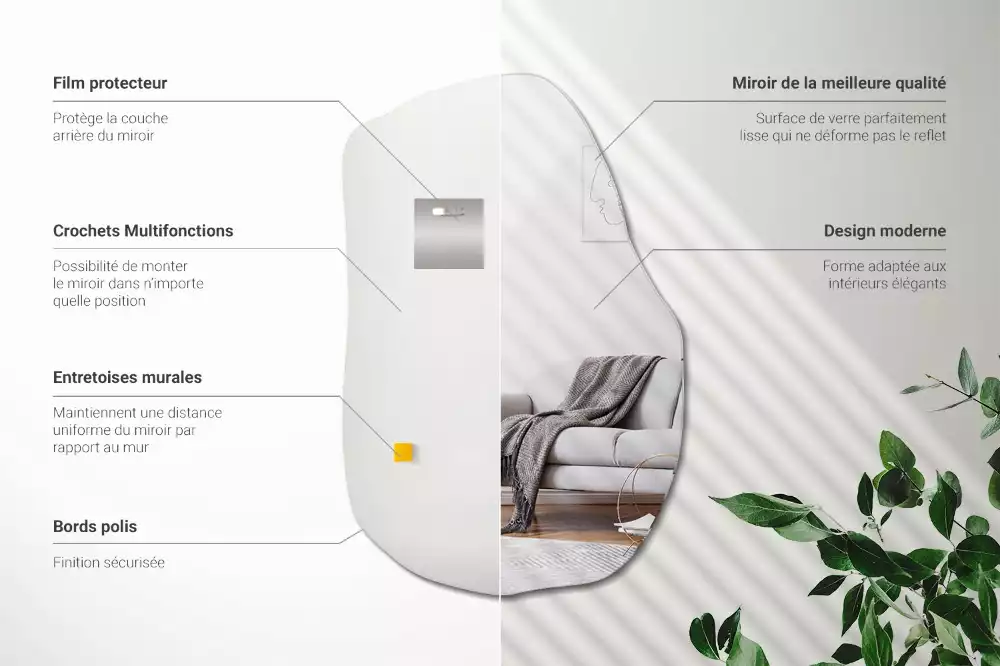 Miroir décoratif à suspendre forme originale