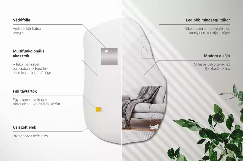 Miroir décoratif à suspendre forme originale