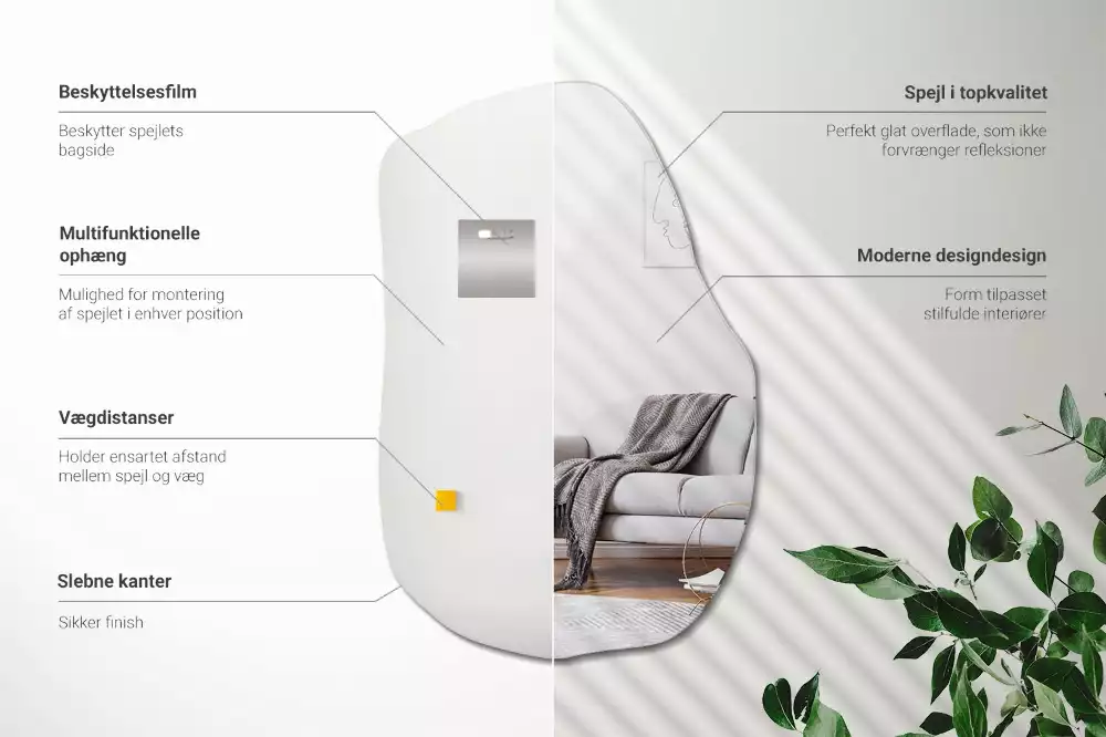 Miroir décoratif à suspendre forme originale
