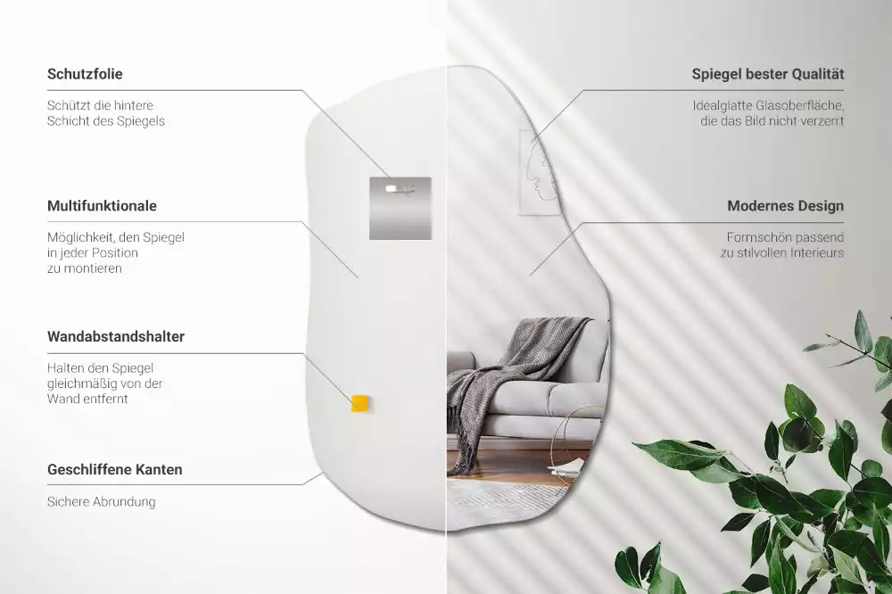 Miroir décoratif à suspendre forme originale