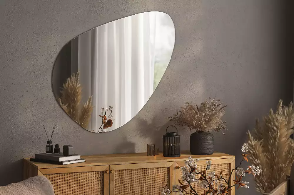 Miroir suspendu de forme organique moderne