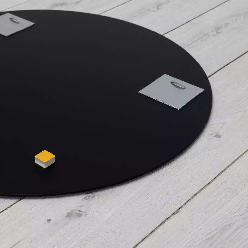 Miroir rond suspendu avec cadre noir