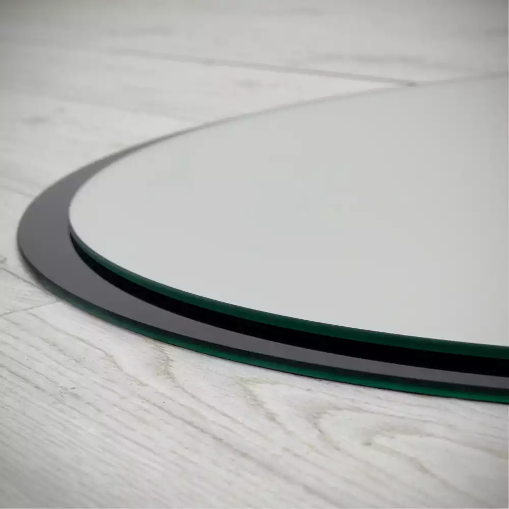 Miroir rond suspendu avec cadre noir