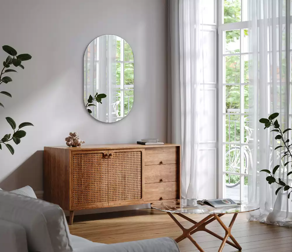 Miroir mural ovale élégant