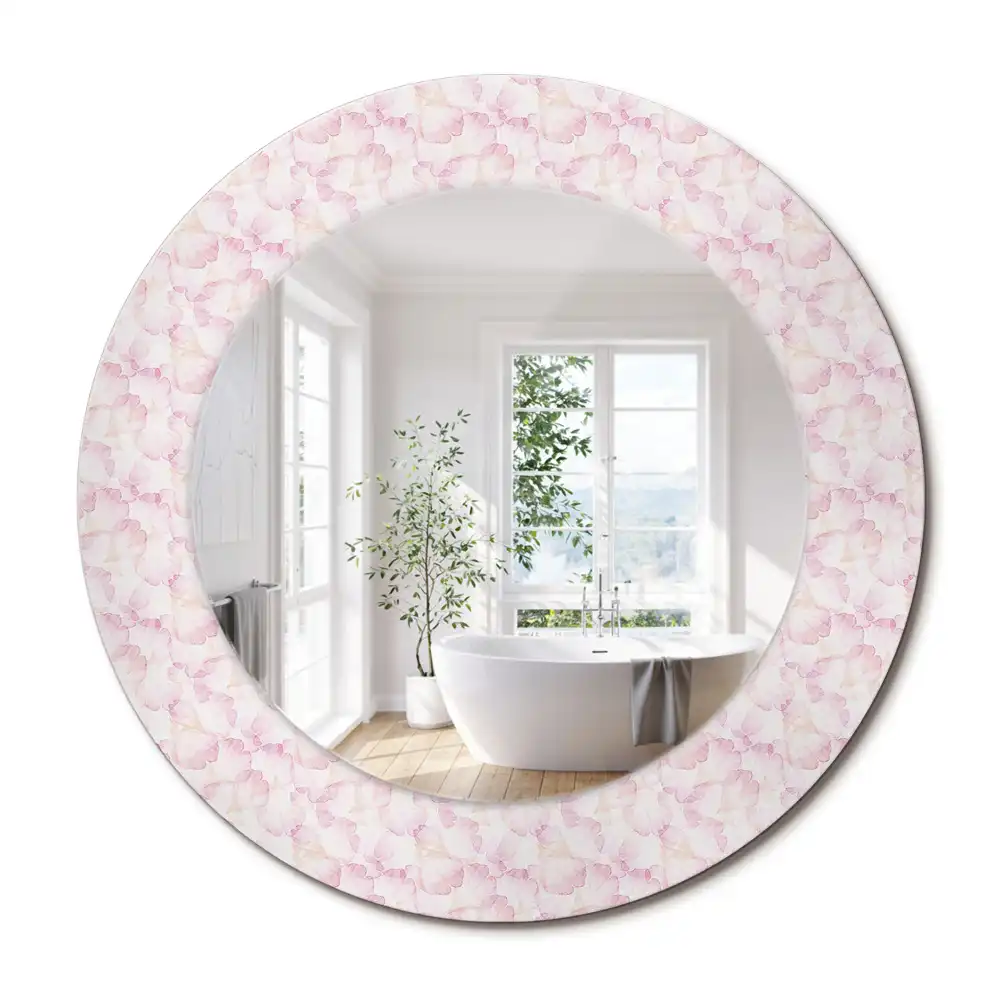 Miroir rond imprimé pétales de fleurs