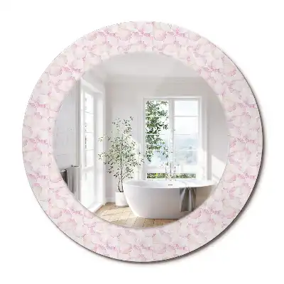 Miroir rond imprimé pétales de fleurs