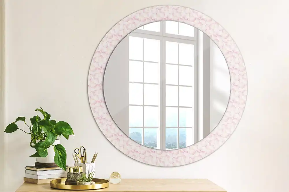 Miroir rond imprimé pétales de fleurs