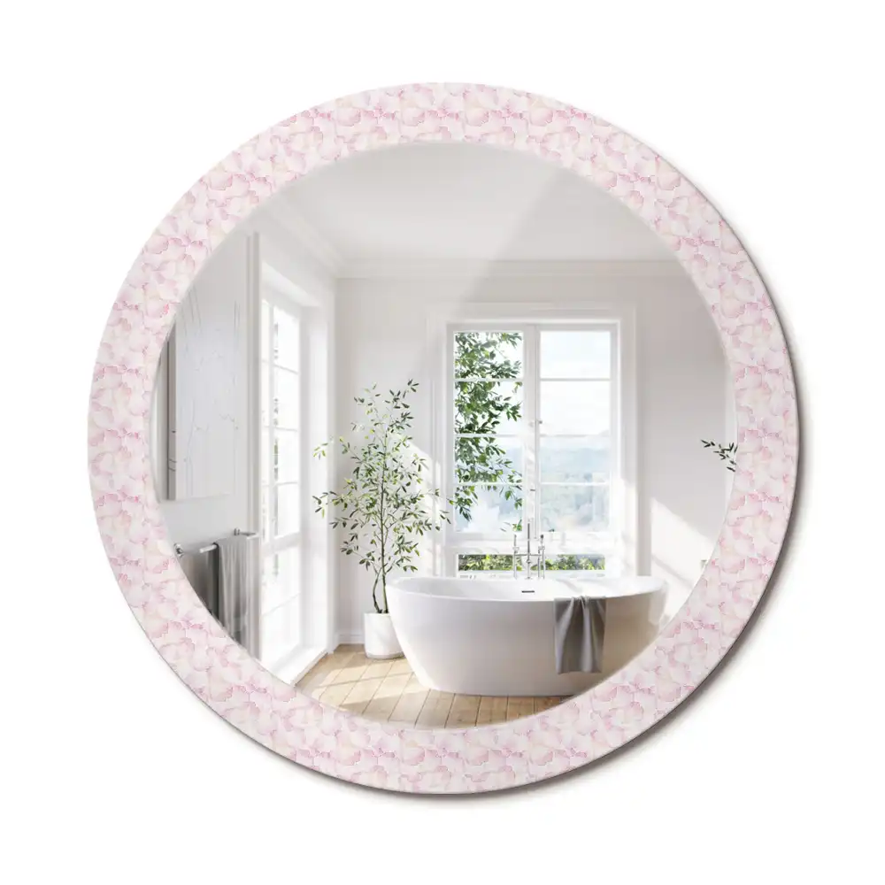 Miroir rond imprimé pétales de fleurs