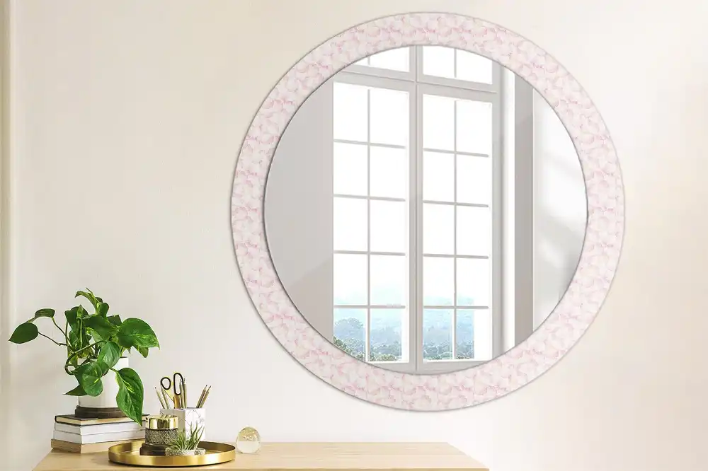 Miroir rond imprimé pétales de fleurs