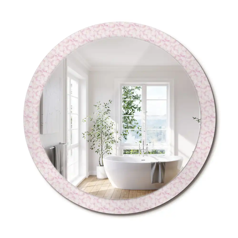 Miroir rond imprimé pétales de fleurs
