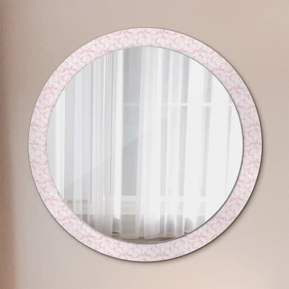 Miroir rond imprimé pétales de fleurs