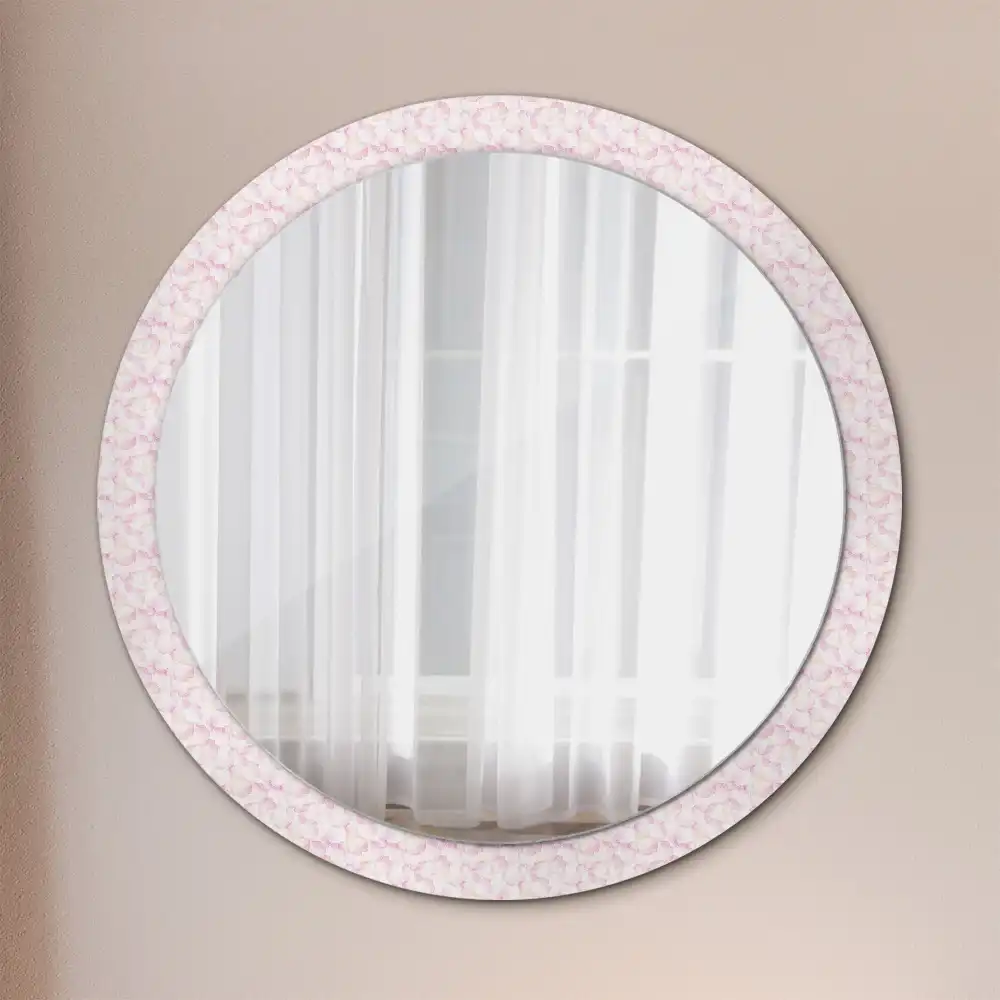 Miroir rond imprimé pétales de fleurs