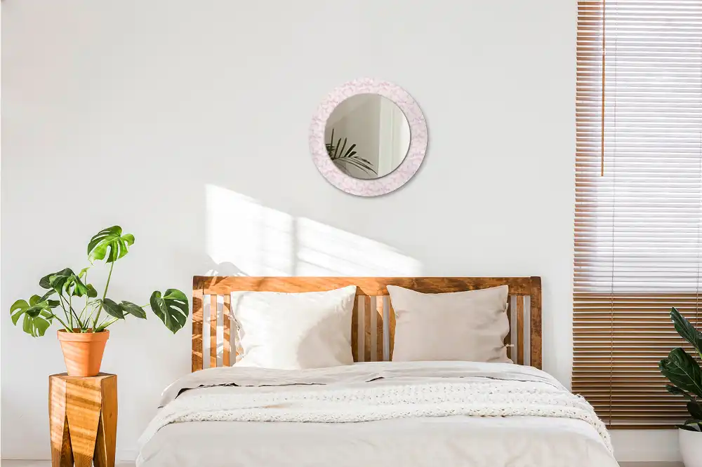 Miroir rond imprimé pétales de fleurs