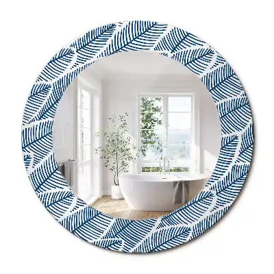 Miroir rond imprimé feuilles