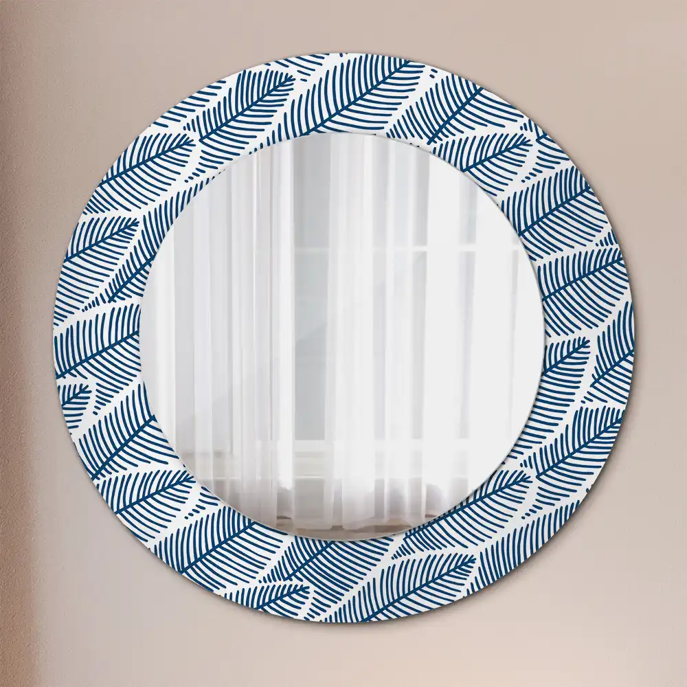 Miroir rond imprimé feuilles