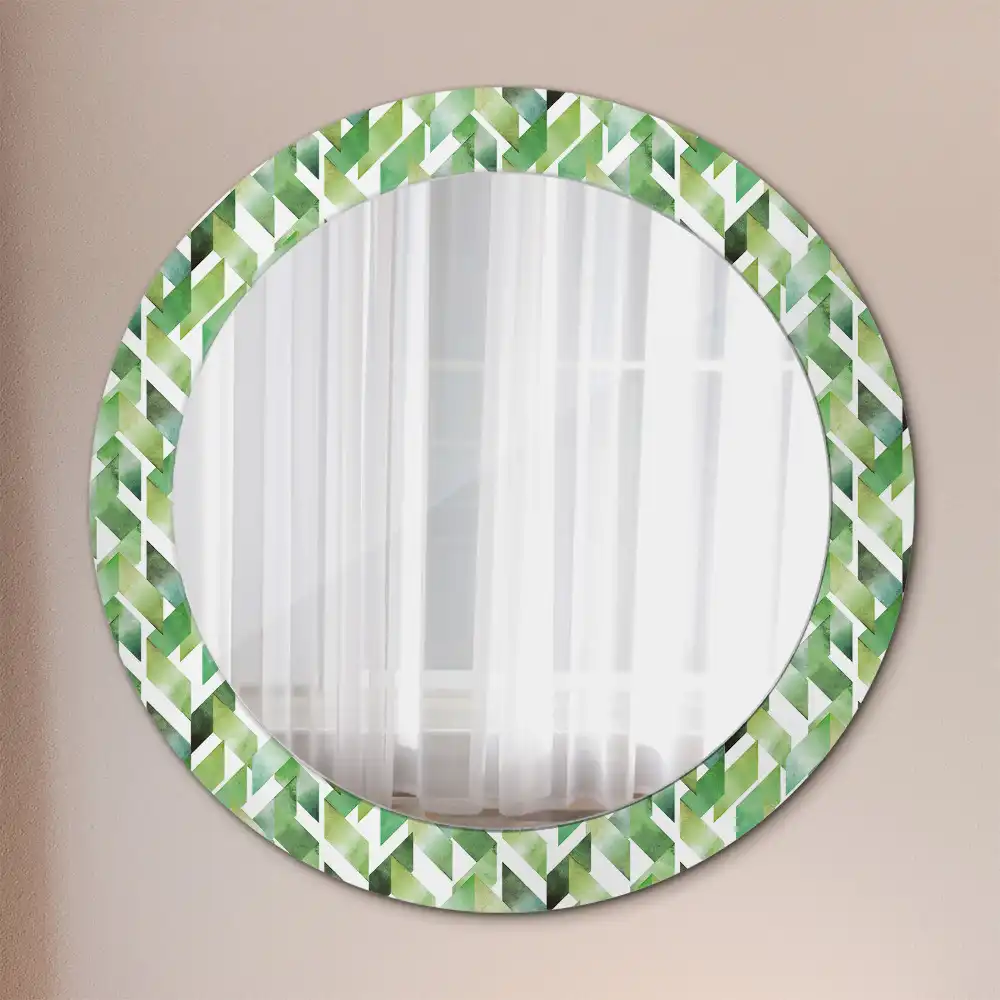 Miroir rond imprimé motif chevron