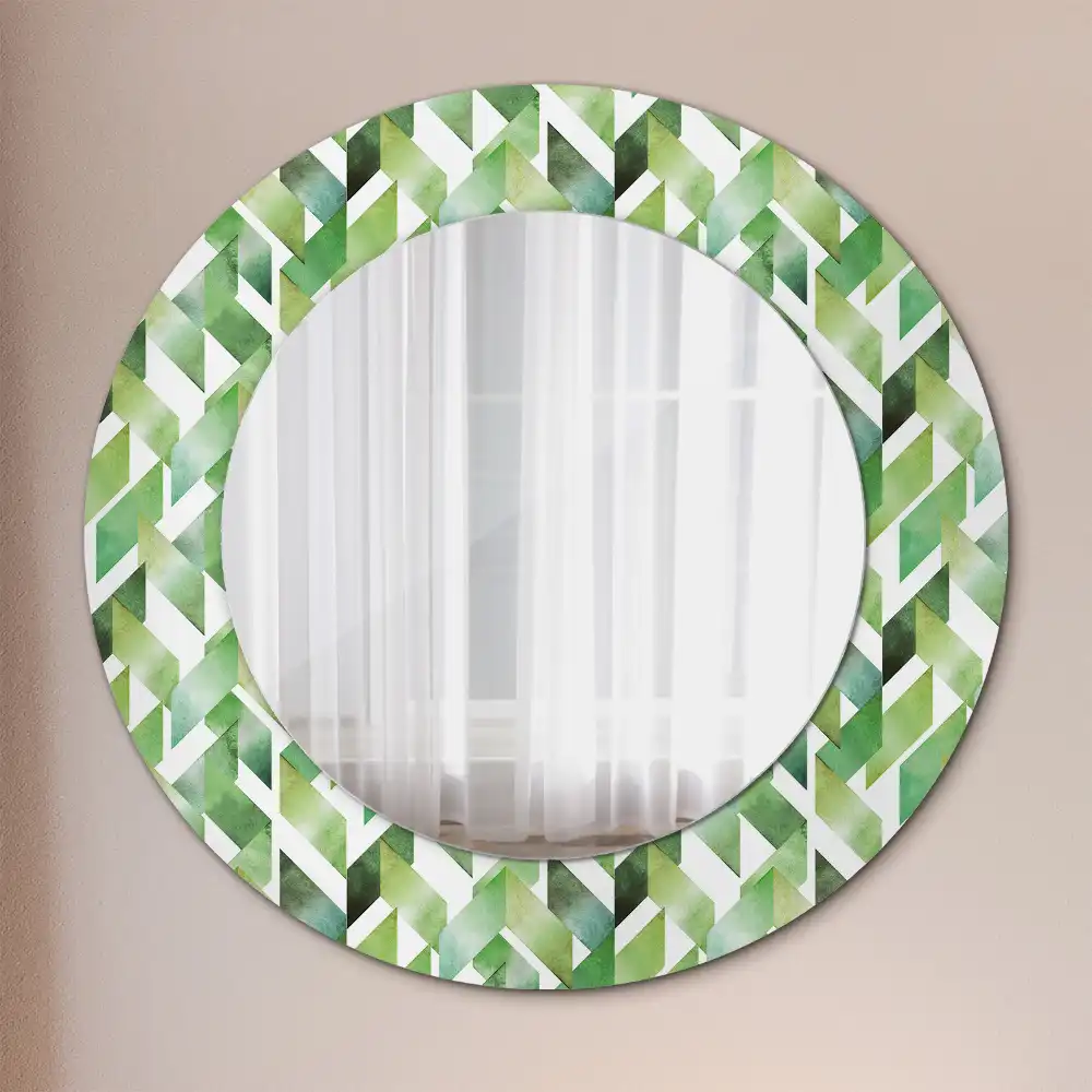 Miroir rond imprimé motif chevron
