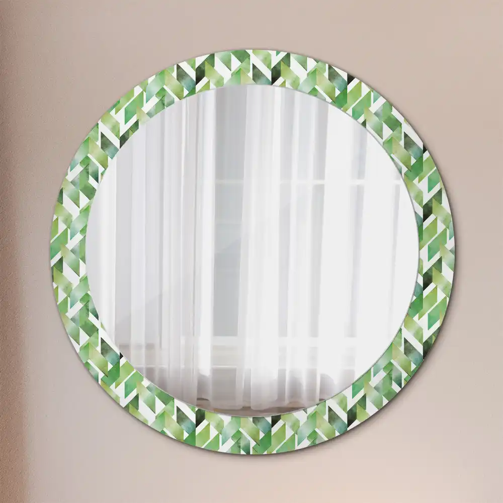 Miroir rond imprimé motif chevron