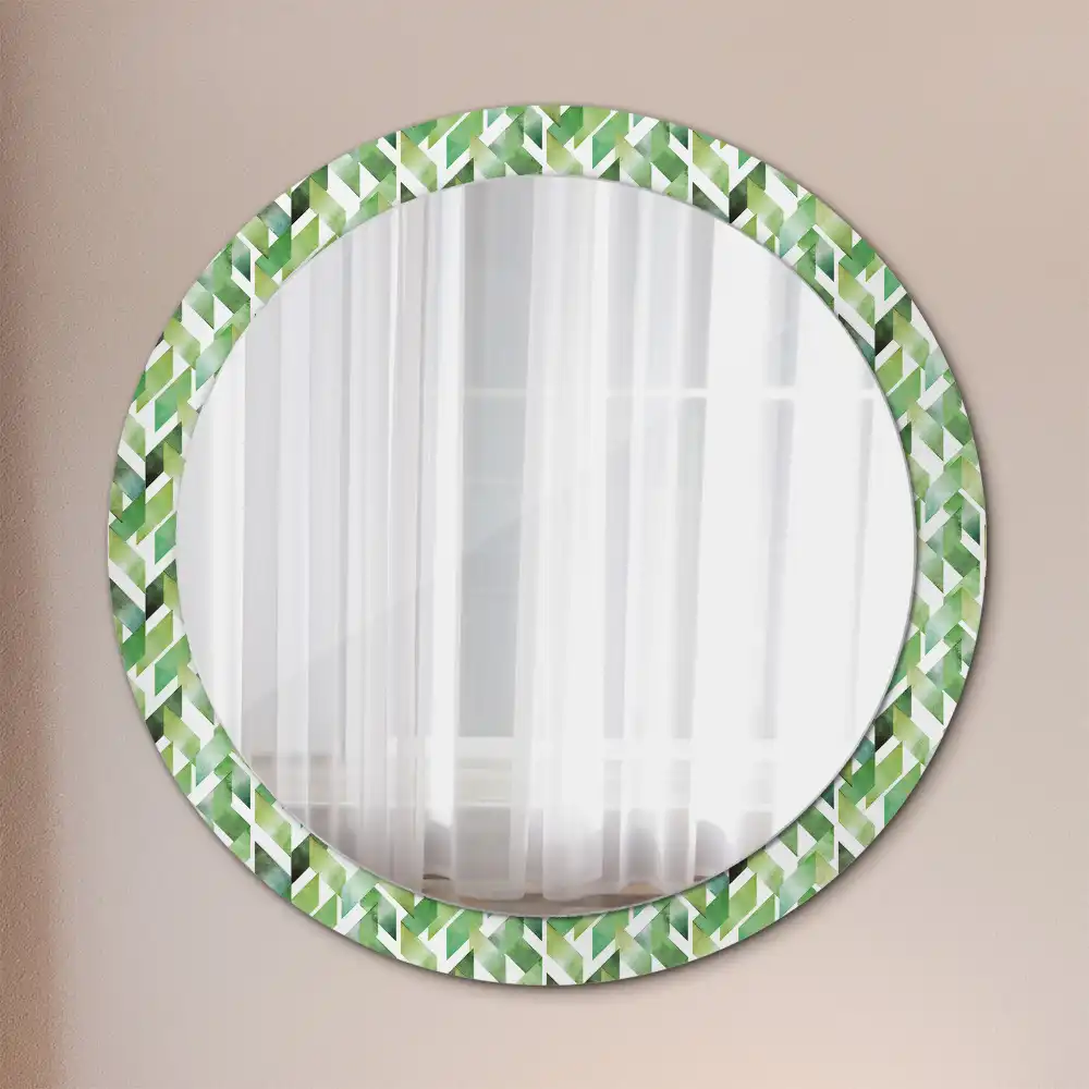 Miroir rond imprimé motif chevron