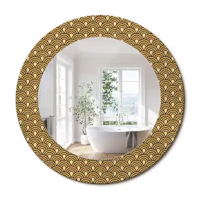 Miroir rond imprimé motif rétro